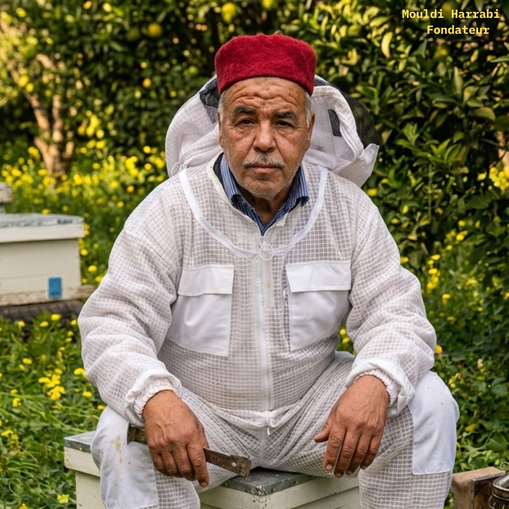 Mouldi Harrabi, formateur en apiculture, lors d'une formation pratique